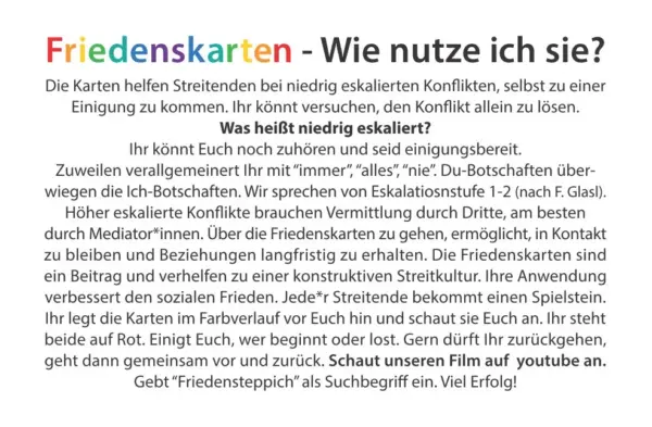 Friedenskarten Deckkarte Rückseite