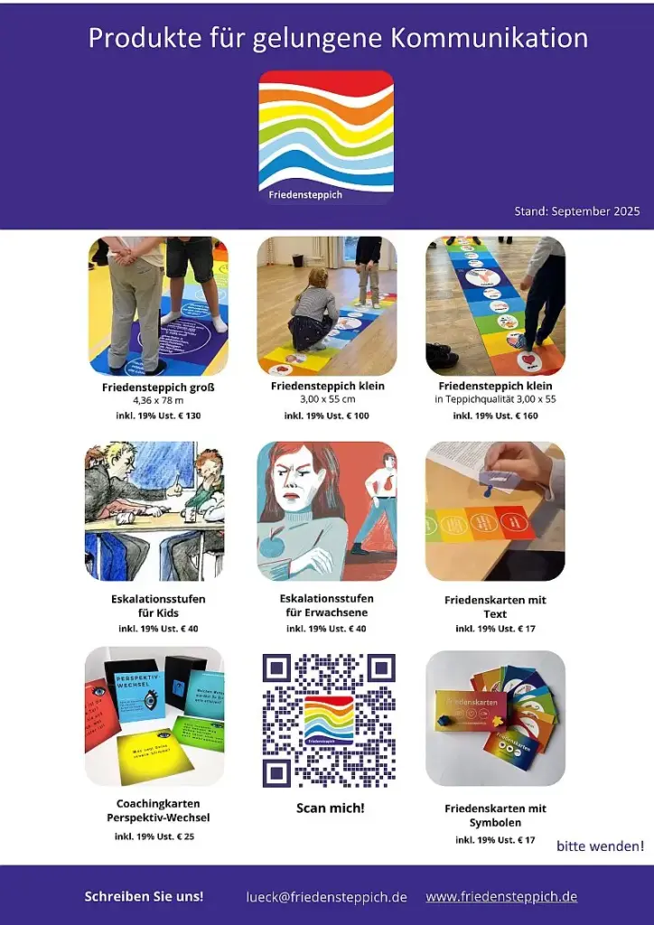 Katalog Produkte für gelungene Kommunikation friedensteppich.de 09.2025