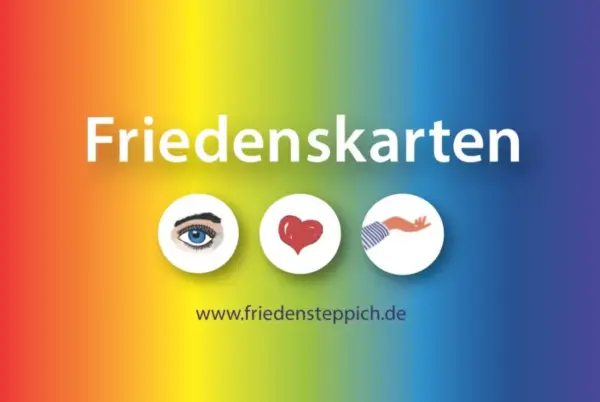Friedenskarten mit Symbolen Deckblatt