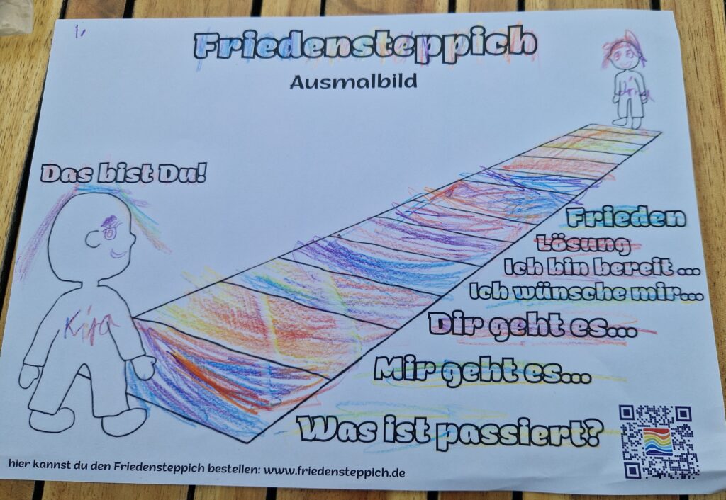 Ausmalbild Friedensteppich